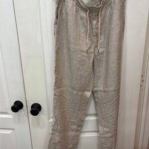 Quince Light Beige Linen Pants